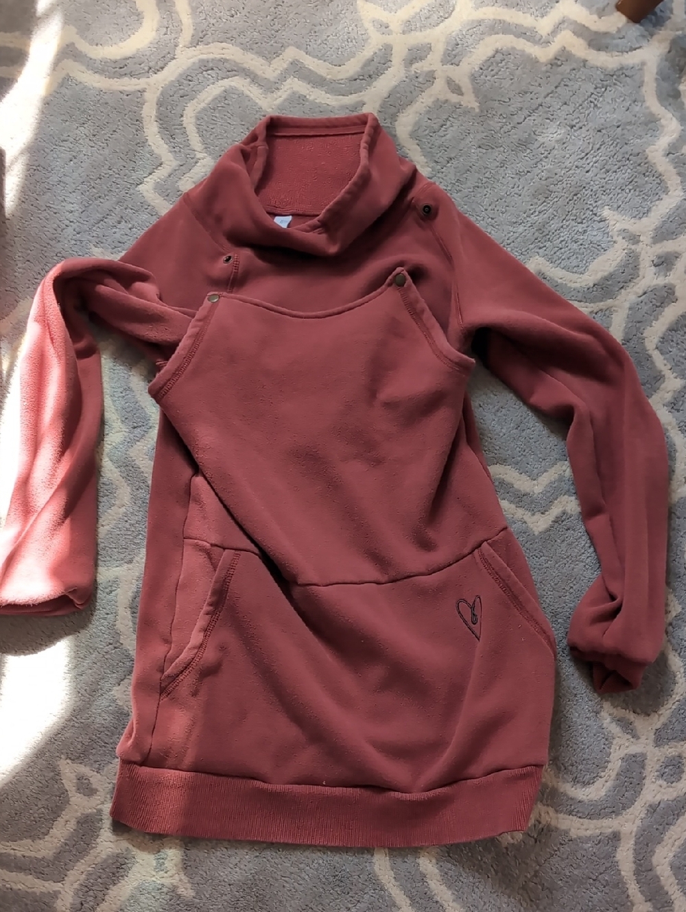 Latched Mama Baby Carrying  Rust Rose Pullover Hoodie